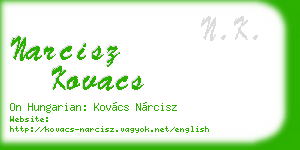 narcisz kovacs business card