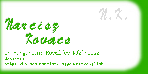 narcisz kovacs business card